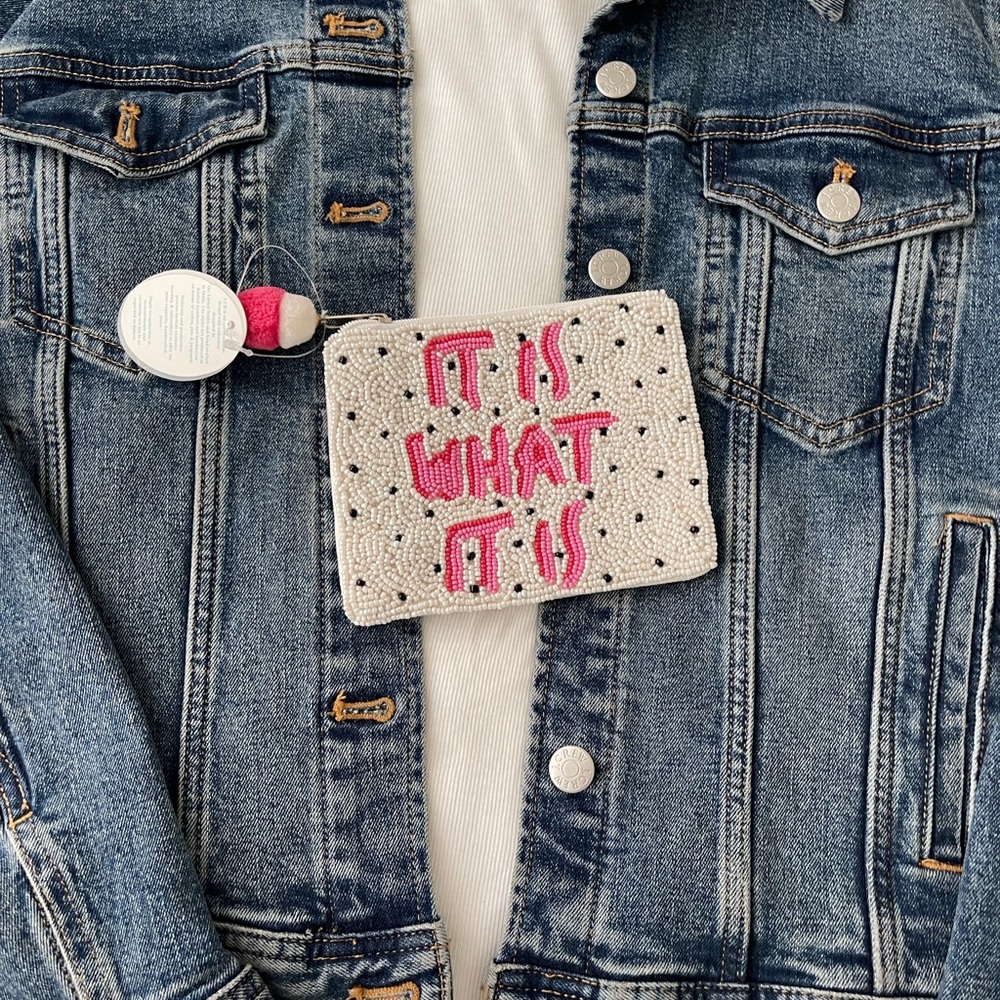 It Is What It Is Coin Pouch Seed Bead Coin Pouch Beaded Coin Bag Women’s wallet - Picture 4 of 6